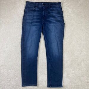 Monfrere Brando Jeans Mens 33x28 Blue Vail Japanese Denim Slim Straight Stretch
